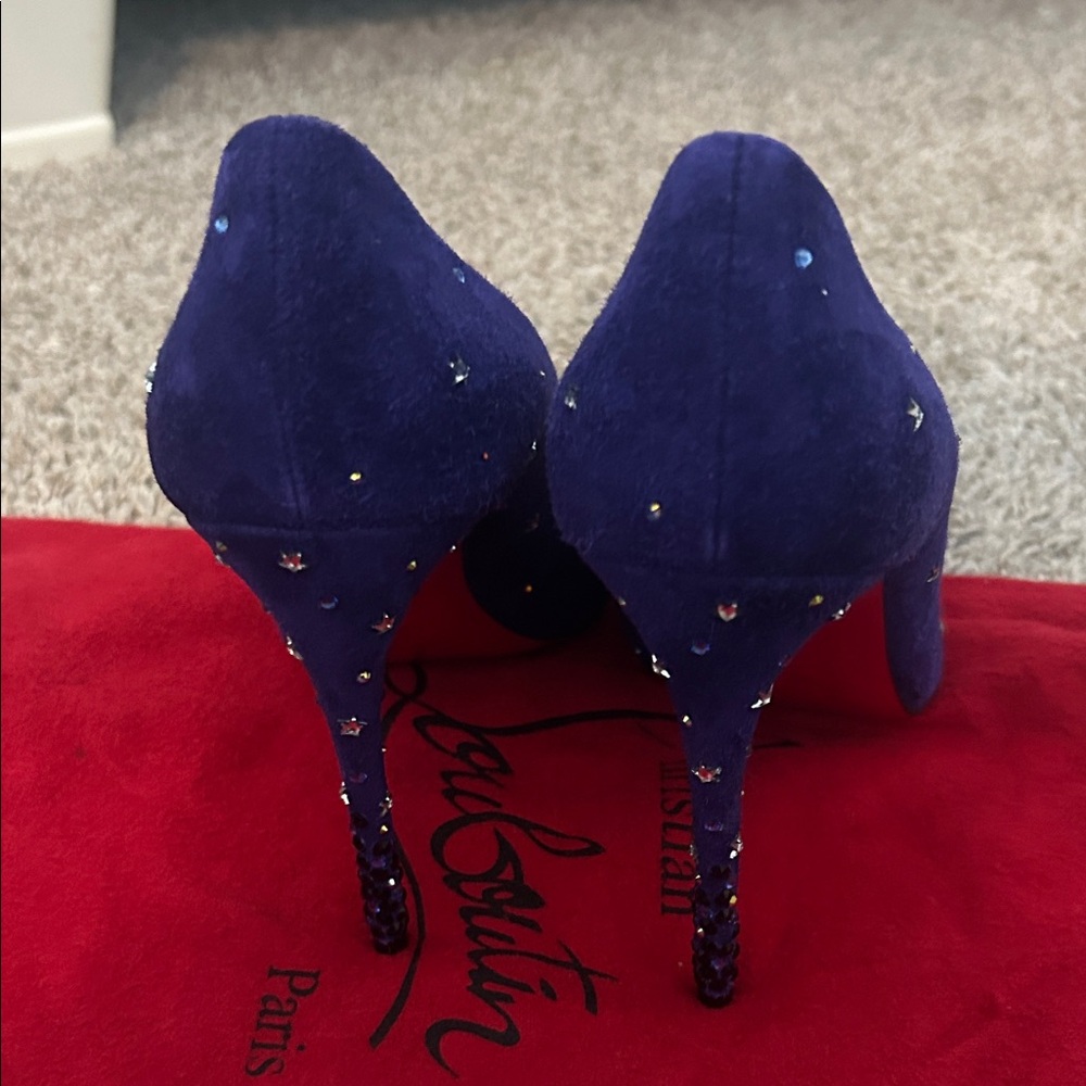 Christian Louboutin Blue Heels with Star Details - Picture 3 of 6